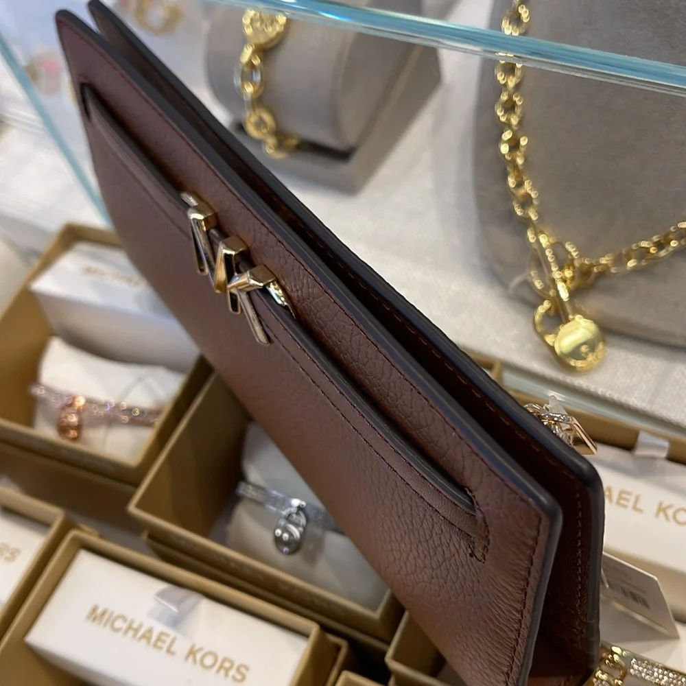 Michael Kors Reed Lg Bifold Pebbled Leather Snap Wallet Card Case 
Luggage 
NWT - Picture 10 of 16